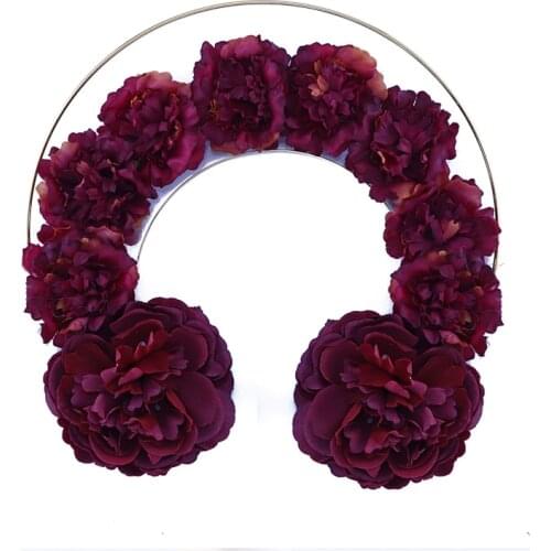 Lolita Floral Halo Crown Headpiece Vintage Flowers Wedding Bride Hair Band Women Headband Headdress KC Gothic Hair Accessories