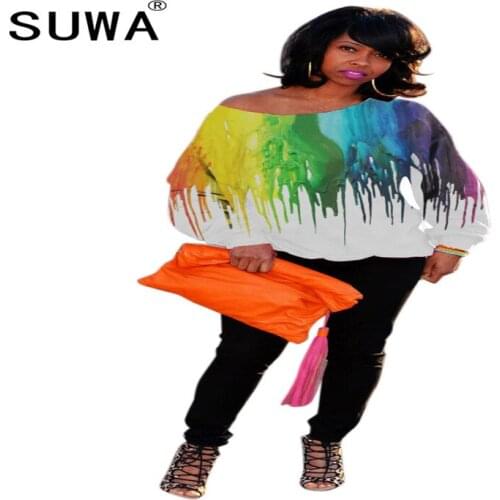 Colorful Printed Vintage Casual Women Pullover Sweatshirt Retro Tops Long Sleeve Loose Fashion Fall Winter Top Streetwear