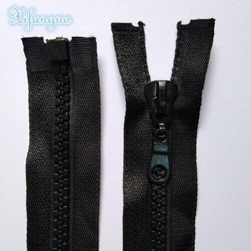 1PCS (70cm-120cm) 8# resin jacket zipper black molded plastic zipper open-end