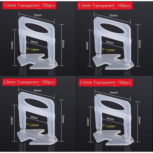 100pcs PE Plastic Tile Flat Leveling System Spacers Straps Clips Device Wall Flooring Tiles Kits For Perfect Tile Tool Tile Home