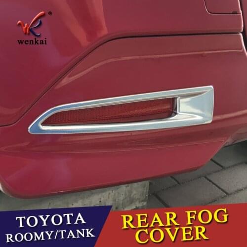 2pcs ABS Chrome Rear Fog Light Cover Trim Garnish Accessories for Toyota Tank Roomy 2017 2018 2019