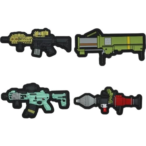 3D PVC Gun Shape Military Patch Fastener Hook Patches Combat Rubber Badges For Clothing Bag Jackets Drop Shipping Parches Ropa