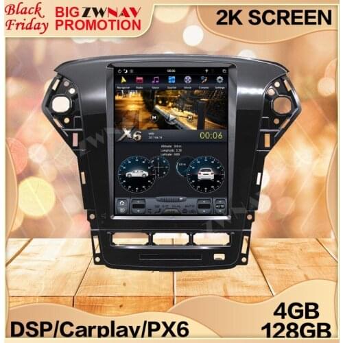 4+128G Tesla Screen For Ford 2010 2011 2012 2013 Mondeo Fusion MK4 Android Unit Car Multimedia Player GPS Audio Radio Stereo