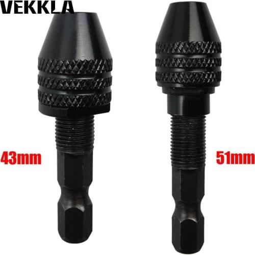 2 Styles 0.5-3.2mm 1/4 Mini Hexagonal keyless drill chuck Adapter Converter Universal Multi Chuck Rod Tools dremel Accessories