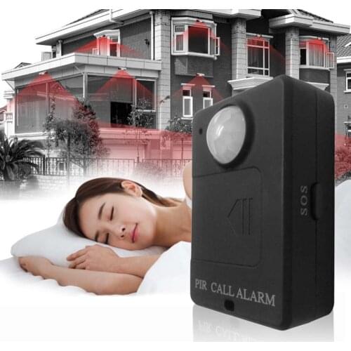 Mini PIR Alert Sensor Wireless Infrared GSM Alarm Monitor Motion Detector Detection Home Anti-theft System with EU Plug Adapter