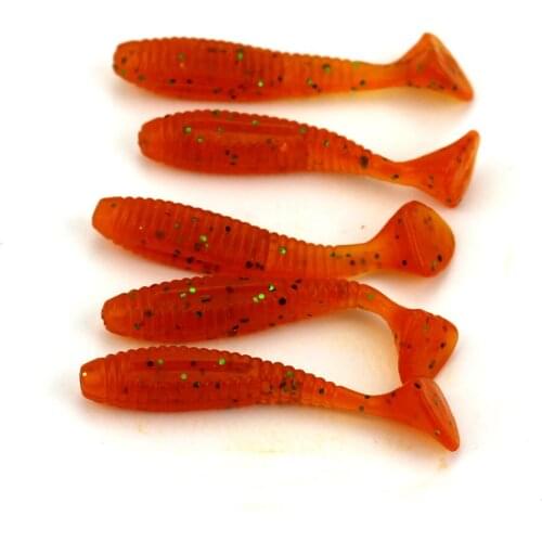 Big Sale 80pcs Long Tail Fishing Lure Soft Bait Grub Worm Fishing Lures Mini Simulation Fishing Lures T Tail Bait 5cm 2.2g