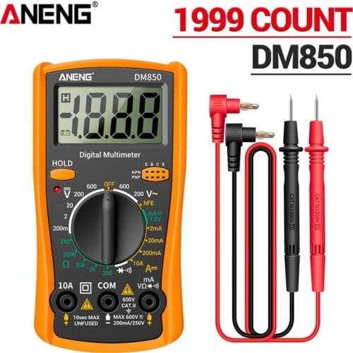 ANENG Digital Multimeter 1999 Counts Compact AC DC Votage Tester DC Current Resistance Test Diode Data Retention Multimeters