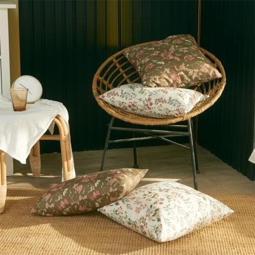 Home Decorative Pillowcases Waterproof Pastoral Small Fresh Printed Sofa Living Room Office Bedroom Home Cushion Cover 45*45 cm