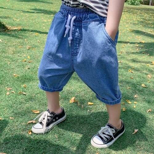 Childrens Clothing Summer Clothes for Teenager Baby Boys Jeans Kids Denim Pants Cotton Flexible Breathable From 3 Year To 12 Ye