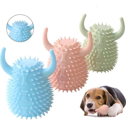 Pet Dog Toy Chew Squeak Rubber Toy Sound Cleaning Molar Chew Toy Dog Cat Pup Interactive Training Fun Pet Supplies