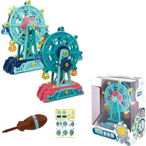 1Set Interactive Plastic Amusement Park Stacking Block Toy with Screwdriver Tumble Game Stacker Block 3D Brick Block