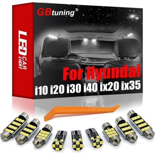 Premium Canbus LED Interior Reading Light Kit For Hyundai i10 i20 i30 i40 ix20 ix35 ix55 Tucson Santa fe Vehicle Car Dome Lamp