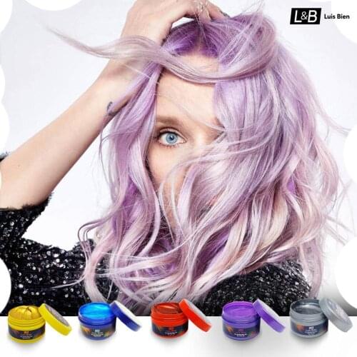 Luis Bien 100 ml Hair Color Wax Unisex Hair Dye Temporary Styling Hair Gel Hair Color Styling Hair Strong Hold 5 Colors