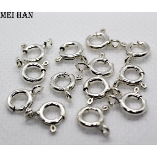 Meihan (10 pcs/set) 925 Sterling Silver thick round Claw Spring Claps Hooks for jewelry making design & DIY