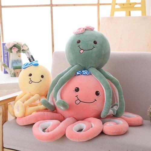 40-70cm Cute Simulation Octopus Plush Toy Soft Kawaii Animal Home Accessories Stuffed Lifelike Doll Pillows Children Girls Gifts