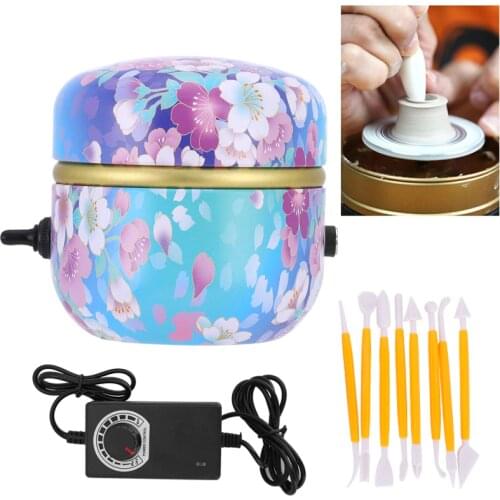 Mini Ceramic Machine Electric Pottery Machine Pottery Wheel Ceramic Machine Pottery DIY Machine for Kids Children US/UK/EU Plug