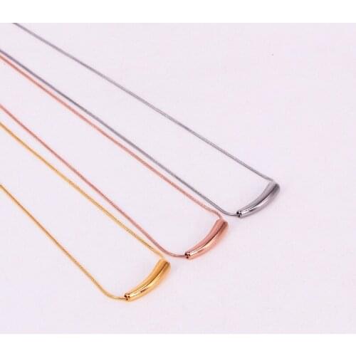 Fashion Love Stainless Steel chili cylindrical Pendant Necklace Snake Chain Rose Gold Color Women Female Party Gift