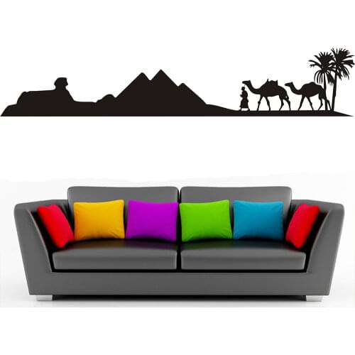 Egypt Pyramid Skyline Camel Sand Wall Sticker Art Decal Mural Landscape Vinyl Wall Stickers Home Decor 3 SIZE Many Color choice