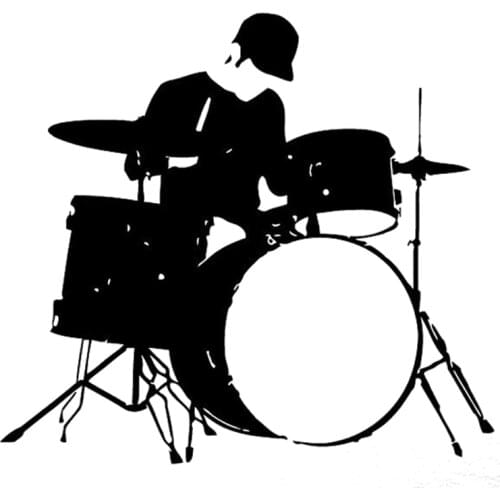 Cartoon Music and Drums Car Stickers Motorcycle Decal Windshield Sunscreen Decoration Accessories PVC 16cm X 15cm