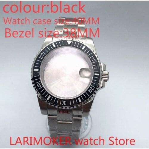 NH35 NH36 suitable Miyota 8215 40mm sapphire glass and 904L stainless steel case seals the bottom cover,rotating bezel can black