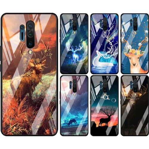 Tempered Glass Hot New Shell Luxury Cover Cute Deer Elk For Oneplus 7 7T 8 Z 8 8T 9 9R Nord PRO 5G Phone Case