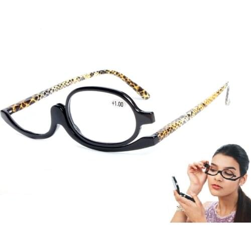 180 Degree Rotating Monocular Women Men Cosmetics Glasses Makeup Reading Glasses Diopter 100-400 make up Presbyopic Glasses