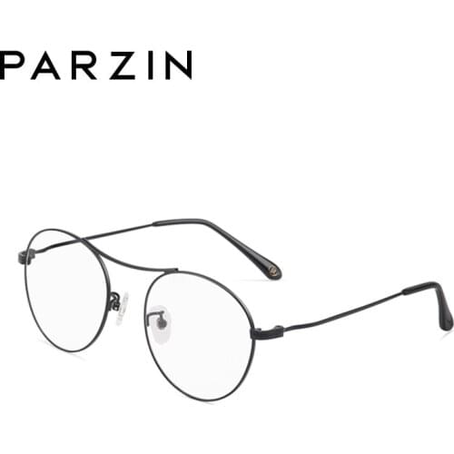 PARZIN Metal Glassses Frame Women Men Vintage Round Eyeglasses Frame Retro Male Precription Glasses Frames 15709