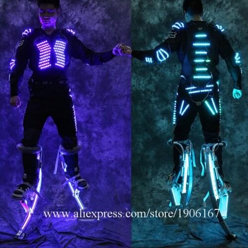 Full Color Led Luminous Stilts Robot Clothes And Led Stilts Illuminated LED Clothing Growing Light Kryoman Robot Suit