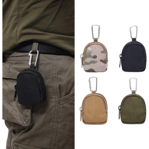 Portable EDC Nylon Pack Pouch Wear-Resistant Coin Purse Key Holder Pouches Hunting Molle Utility Functional Bag Earphone Pouches