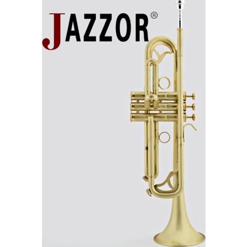 JAZZOR JBTR-450 professional B flat trumpet brushed matte with mouthpiece case wind instruments