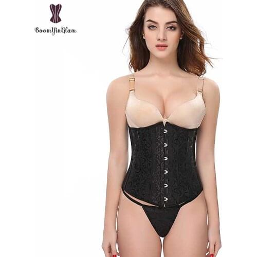 Spiral steel boned 26 hourglass underbust corset waist trainer brocade waist cincher size xs-6xl Wholesale Drop Shipping Price