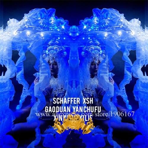 Led Luminous Nightclub Props Jellyfish DJ DS Women Stage Performance Bikini Evening Party Event Dress Dance Team Clothes Outfit