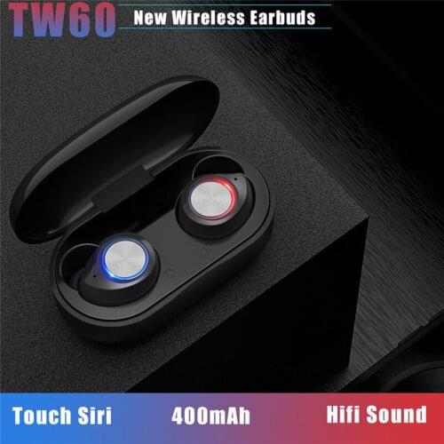 TW60 Mini Bluetooth Earphones Touch control headset with MIC Waterproof true wireless Earbuds For IOS/Android Samsung all phones