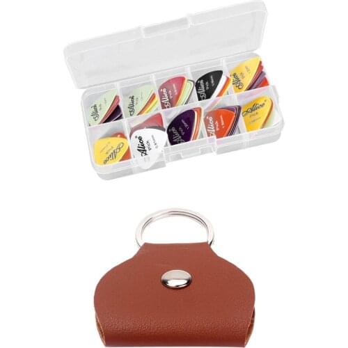 1 Set 24pcs Guitar Bass Picks Plectrums With 1pc Picks Storage Bag Holder