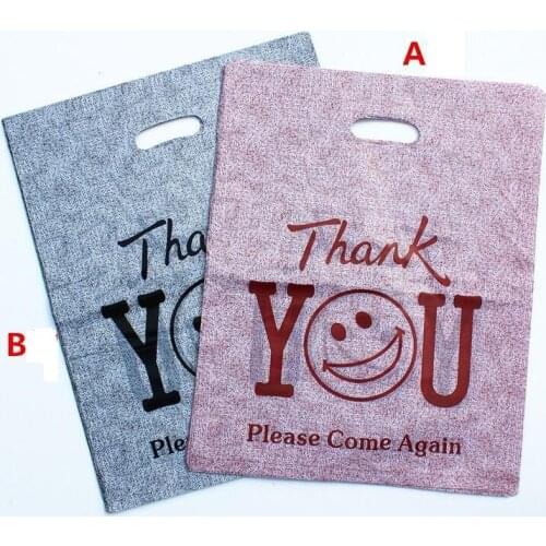 30*40cm Large Boutique Clothes Gift Packaging Bag,Thank you plastic gift bag with handle,small plastic shopping bag