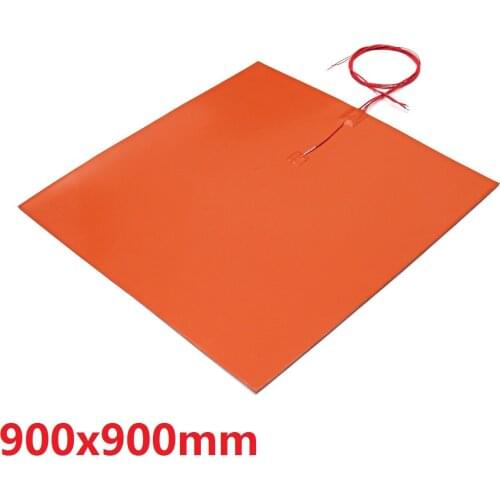 900x900mm 3000w@110v Silicone Heating Pad for Large Format 3D Printer Heating Pad C/W Adhesive and 100k 3950 Thermistor