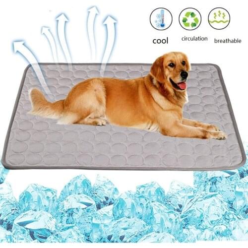 ADEWEL Big Dog Summer Cooling Bed Mat Pad Blanket Breathable Pets Ice Pad Cool Cold Dogs Mats For Small Large Dogs Accessories