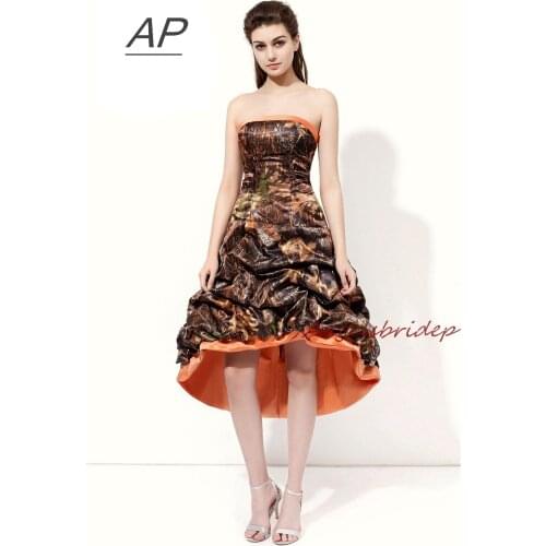 ANGELSBRIDEP Unique Camo Prom Dress 2021 Sexy High-Low Lace-up Closed Vestido De Festa Sepcial Occasion Party Gown Custom Make