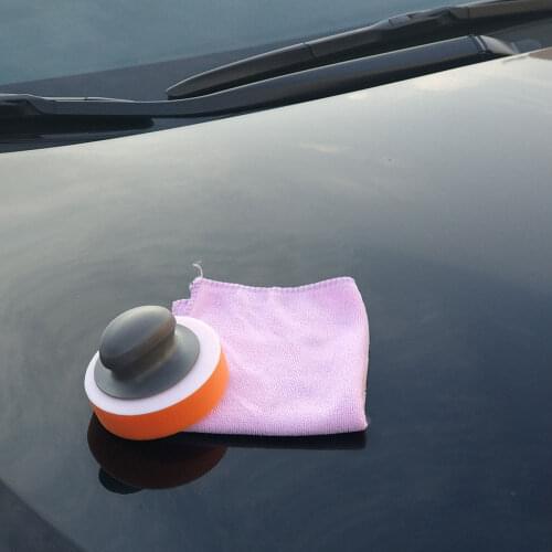 Car Manual Waxing Kits High Quality Sponge Buffer Pad With Removable Handle Car Waxing Cleaning All In One