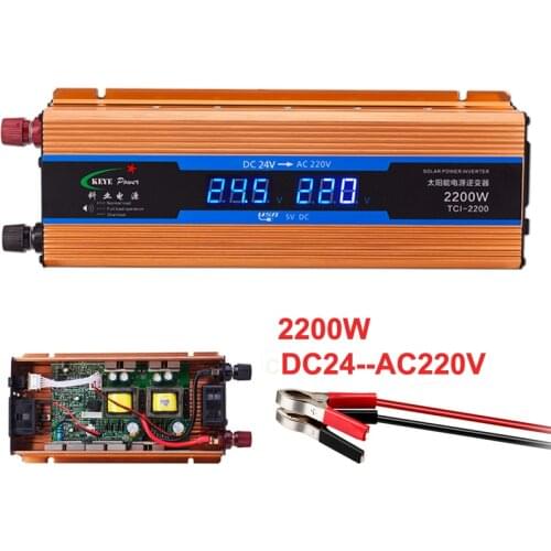 Car inverter 2200W 24 V 220 V Voltage Converter 24v to 220v Car Charger Volts display DC to AC 50Hz CY924-CNS