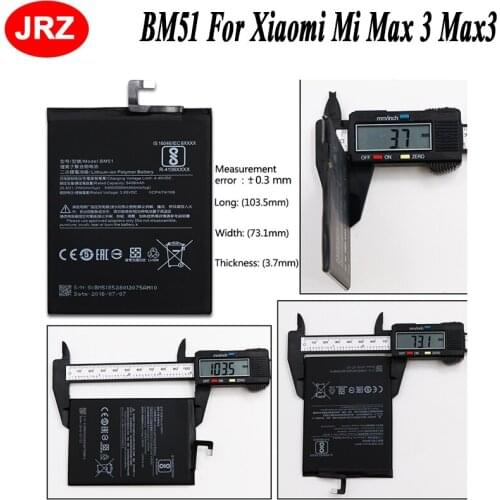 BM51 Battery For Xiaomi Mi Max 3 Max3 5500mAh Hight Capacity Mobile Phone Replacement Batteria Batterij Batteries+Tools