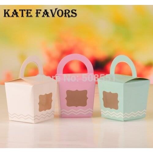 More Colors Paper Single Cupcake Cake Case Wedding Party Favor Muffin Pod Dome Holder Boxes with Handle and PVC Window 12pcs