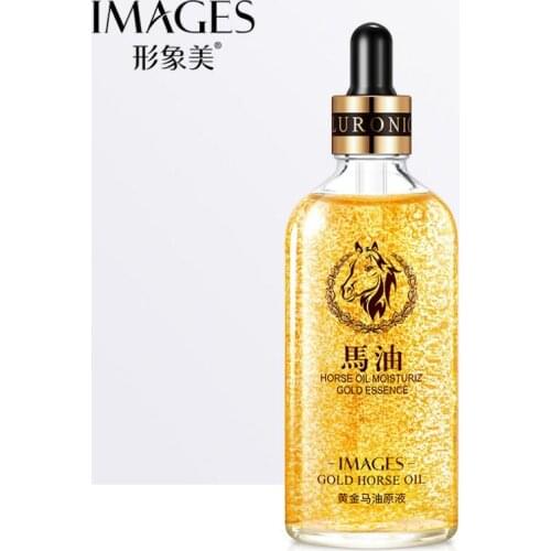 Gold Horse Oil Facial Essence Face Serum Moisturizing Shrink Pores Lifting Firming Whitening Anti-Aging Skin Care 100ml