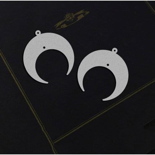Making Jewelry Findings Stainless Steel Bead Metal Pendant Laser Cut Moon Charms For DIY Necklace Earrings