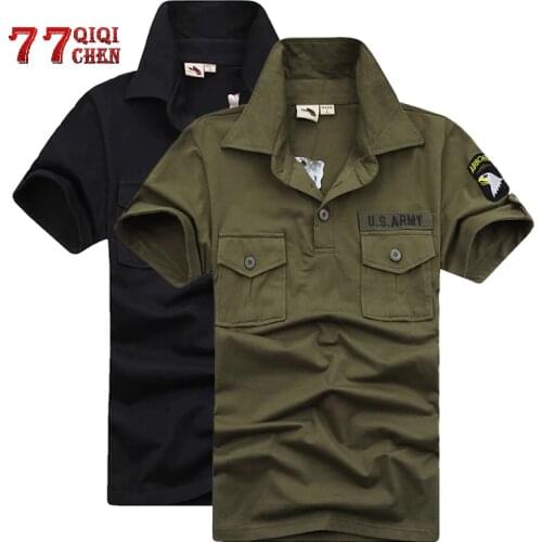 Summer Tactical T Shirt Men Military Armband T-shirt Male camo Turn-down Collar Breathable Short Sleeve Button T Shirts M-3XL