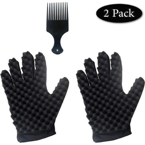 Curly Hair Sponge Gloves Styling Tool Barber Brush Portable Hair Knitting Twisted Curly Care