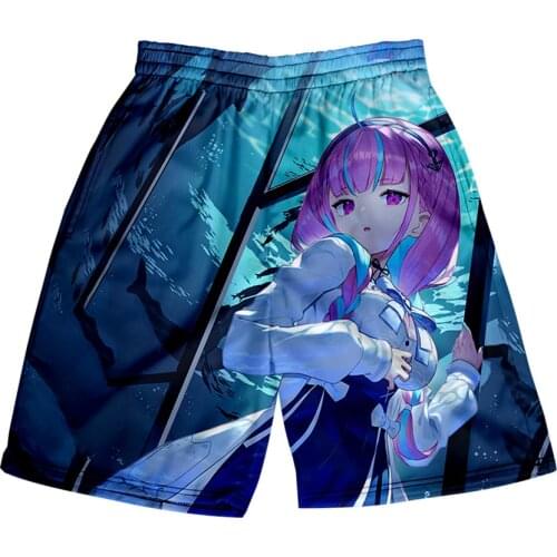 HOLOLIVE VTuber minato aqua 3D Summer Holiday Women/Men Elastic Waist Cool Streetwear Shorts Kawaii Beach Shorts