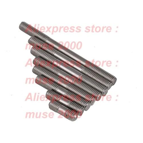 M5 M6 x20-200 mm Threaded screw rod 2 ends thread steel pontil304 stainless steel pole screw bolt bar 3D printer light hanger