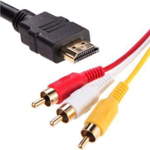 Copper HD to RCA Cable HD Male to 3RCA AV Composite Male M/M Connector Adapter Cable Cord Transmitter