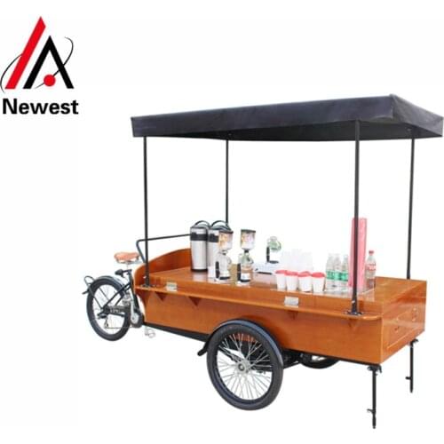 Multifunction three wheels pedal/electric mobile food cart bike food stuff trailer coffee kiosk for sale